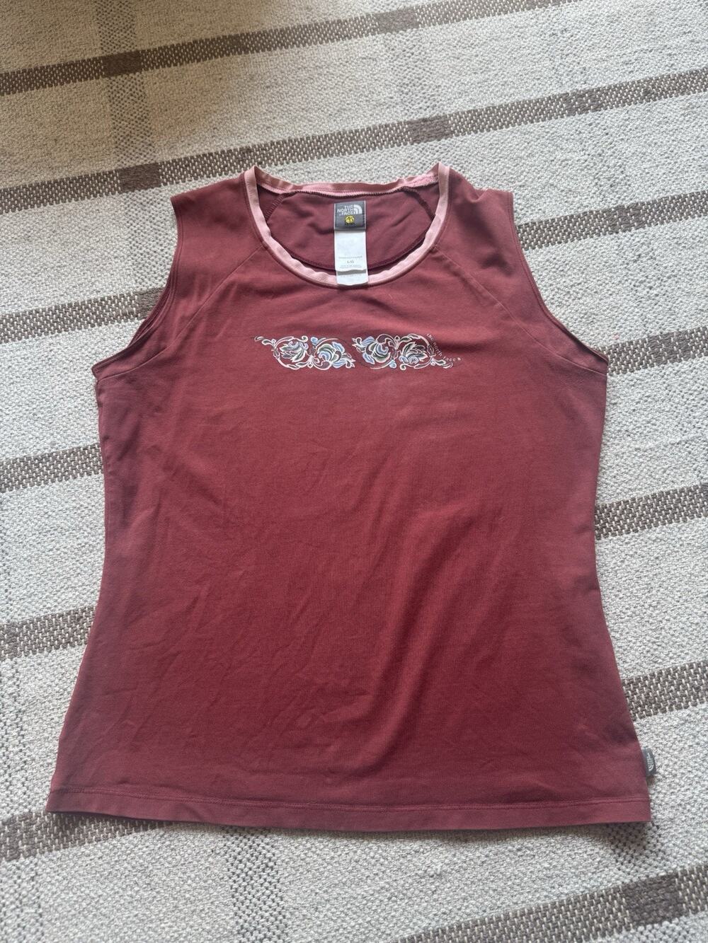 Vintage The North Face A5 Series Tank Top Women’s Large Y2K Maroon Floral